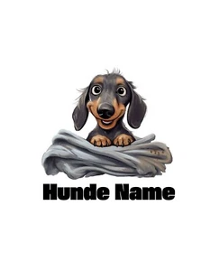 Dackel Auto Aufkleber Hunde Sticker Personalisierbar mit Hunde Namen - Bild 1 von 1