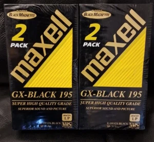 Maxell VHS Video GX-BLACK E195 VHS Bänder x 4 neu versiegelt - Bild 1 von 2