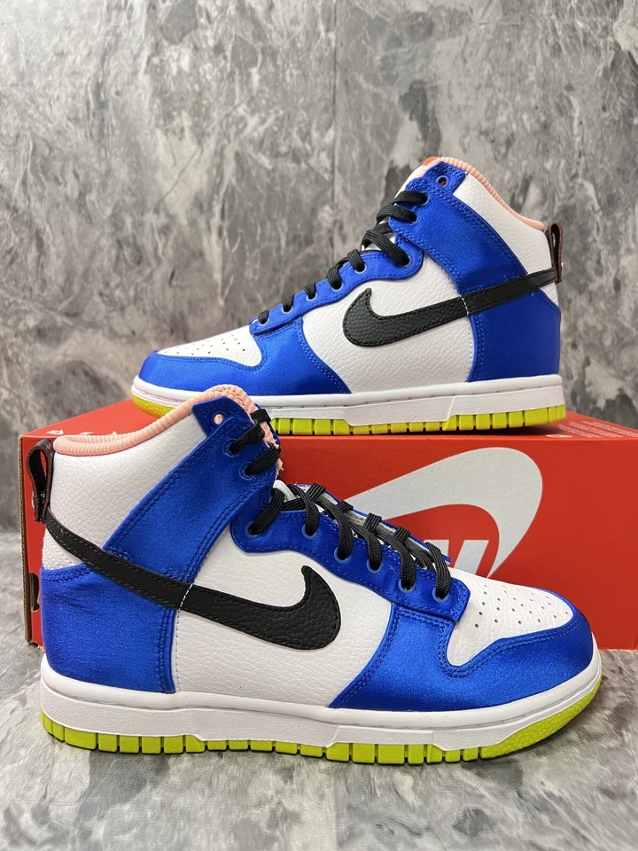 W Nike Dunk High Azul Satinado Blanco Negro Verde DV2185-100 Para mujer 5,5 Foto 1 de 4