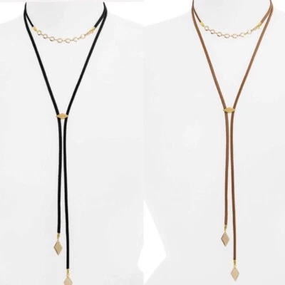 Collar Vanessa Mooney Leather Look Bolo marrón o negro #45  Foto 1 de 4