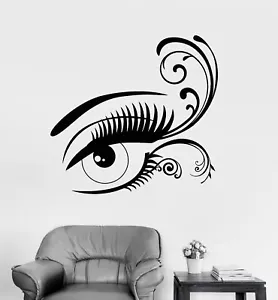 Vinyl Wall Decal Beautiful Sexy Eye Lashes Beauty Salon Makeup Stickers (944ig) - Picture 1 of 3