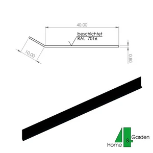 Abdeckleiste Wandanschluss Fenster Tür | Blende 40mm | Alu Anthrazit 2m - Bild 1 von 5