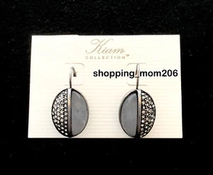 Lia Sophia Kiam Family "Crystal Fog" Genuine Rock Crystal & Cut Crystal Earrings - Picture 1 of 3