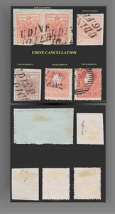 1854-1862 LOMBARDÍA-VENECIA LOTE UDINE CANCELAR 15C,30C,5SOLDI ROJO SCT.4g,5g,10 - Imagen 1 de 1