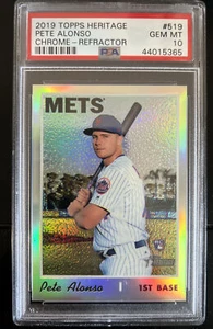 2019 Topps Heritage Chrome Pete Alonso W/Refractor PSA 10 Gem Mint #519 - Picture 1 of 2