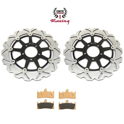 Front Brake Disc Rotors Set and Brake pads For Suzuki Hayabusa 1300 1999-2007 - Image 1 of 4