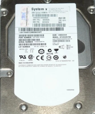 NEW 42D0519 42D0520 46M7030 IBM 450GB 15K SAS 3.5" HS HDD for System x3650 x3550 - Image 1 of 4