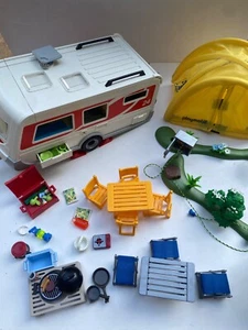 Playmobil Camping Caravan Play Set Summer Fun with Accessories Incomplete - Picture 1 of 17