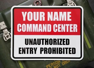 Personalisiertes Kommandozentralenschild - beliebiger Name - maßgeschneidert für Sie - tolles Geschenk - Bild 1 von 9