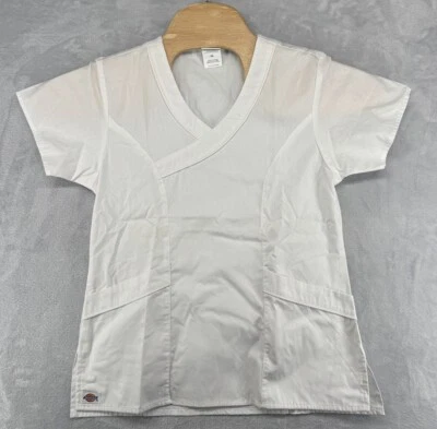 Dickies Medical Nurse Uniform V Neck Mid Fit White Women’s Size XS NWOT - Image 1 of 4
