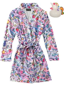 Unicorn Diamonds Girl's Bath Robe and Rubber Ducky Unicorn Medium (7/8) - NWT - Picture 1 of 2
