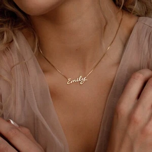 Callie Name Necklace in Box Chain (Personalized) by CaitlynMinimalist - Picture 1 of 6