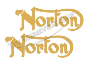 Norton Commando 750 850 Gold Petrol Tank Logo Decals (2) PN# 06-4880 - Picture 1 of 1