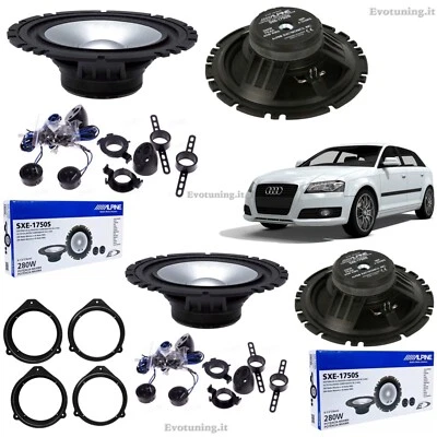Kit 8 Casse Altoparlanti Alpine Sxe 1750S Ant+Post per AUDI A3 8P 5 Porte + Cavi - Immagine 1 di 4