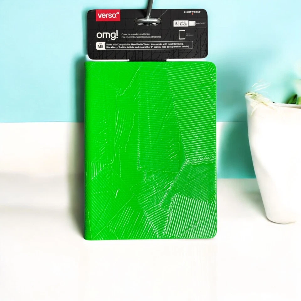 Verso "omg" lightwedge Standing Cover Kindle Fire HD 7” iPad Mini neon green new - Image 1 of 4