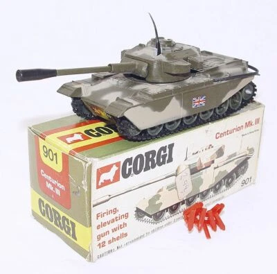 Corgi Toys Mettoy 1:50 BRITISH ARMY CENTURION TANK + BULLETS New! #901 MIB`73! - Image 1 of 4