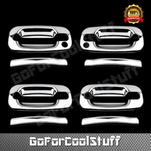 4 DOOR HANDLE CHROME COVER for Chevy Avalanche 2002-03 04 05 06 W/ Passenger Key - Foto 1 di 1