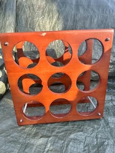 VINTAGE MID CENTURY MODERN HOLZ WEINREGAL FASST 9 FLASCHEN - Bild 1 von 6