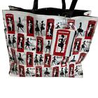 NWOT Harrods Vinyl Fashion Girl In Phone Booth Zip Tote with Coin Purse