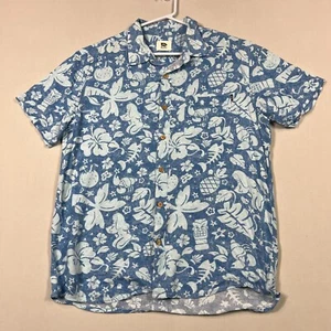 Rusty Surfwear Casual Floral Hawaiian Rayon Button Up Party Shirt Mens Large L - Picture 1 of 9