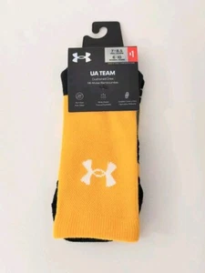 Under Armour Steeltown Gold UA Team Crew Socks Medium Men's 7-8.5 Women's 6-10 - Picture 1 of 4