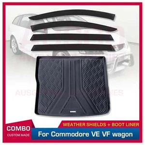 AUSGO Weather Shields + 3D TPE Cargo Mat for Holden Commodore VE VF Wagon - Picture 1 of 13