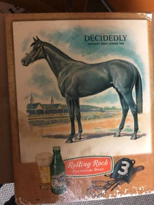 Vintage Rolling Rock Horseracing Sign - Picture 1 of 4