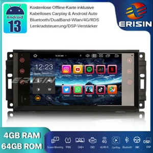 DAB+Android 13 Autoradio GPS SWC Jeep Compass Wrangler Dodge Challenger Chrysler - Bild 1 von 16
