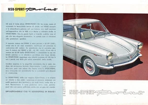 AUTO NSU PRINZ SPORT COUPE' PIEGHEVOLE BROCHURE PROSPEKT DEPLIANT - Imagen 1 de 1