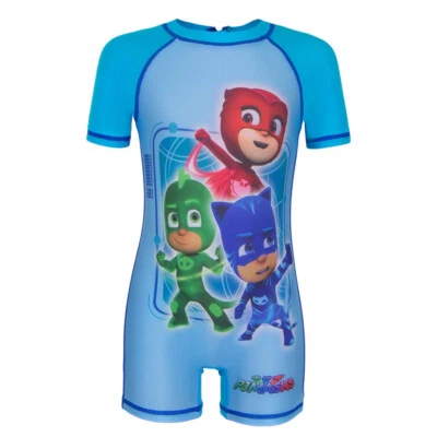 PJ Masks Schwimmanzug Badeanzug Shorty Neopren Anti UV Größen: 62/68 74 80 86/92 - Bild 1 von 4