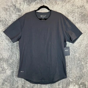 BYLT Shirt Mens XL Navy Blue Drop Cut Lux Short Sleeve Crewneck Comfort City New - Picture 1 of 10