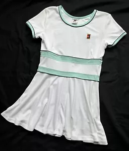 Womens Nike White Turquoise Terry Cloth Style Dri Fit Tennis Dress - Picture 1 of 10