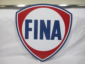 Fina Gasoline 11.5"x12" Die cut Metal Sign - Picture 1 of 3