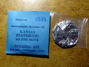 Medaglia Arte Araldica: "KANSAS STATEHOOD" Super Gemma FDC Confezione Originale D8 - Foto 1 di 4