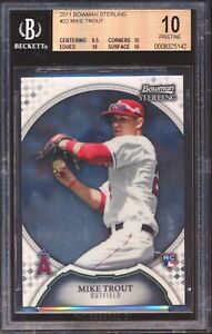2011 BOWMAN STERLING MIKE TROUT #22 ANGELS ROOKIE BGS 10!