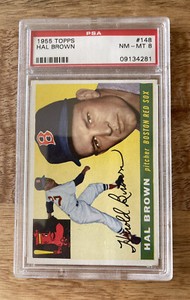 1955 Topps Hal Brown PSA 8 NM-MT #148 Boston Red Sox