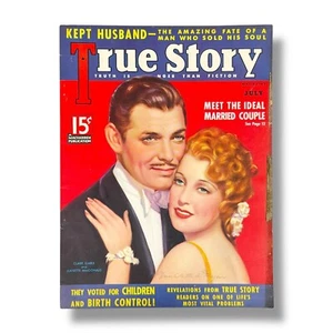 True Story Magazine July 1936 Clark Gable Cover 1930s Vintage Womens Pulp Fictio - Picture 1 of 10