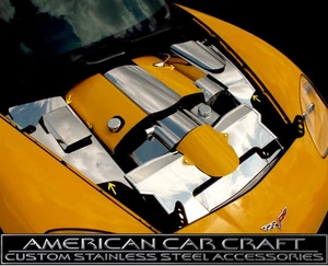 2005-2013 Corvette C6 & Grand Sport Polished Stainless Inner Fender Covers - 4pc - Picture 1 of 4