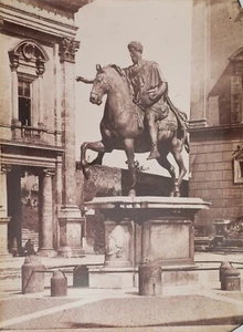 Photo Print-1880 Italy Rome Statue Of Marcus Aurelius-Albume Paper 18x25cm - Picture 1 of 1
