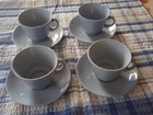 4 x Woods Ware Iris Blue Cup & Saucers