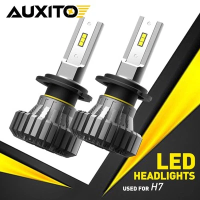 AUXITO FANLESS 20000LM 100W LED Headlight Kit H7 6500K Xenon White Bulbs Pair - Image 1 of 4
