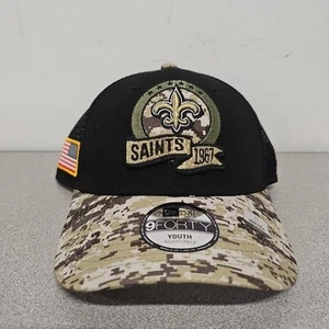 New Orleans Saints New Era 9FORTY Support The Troops Adjustable Hat Cap Youth - Picture 1 of 9