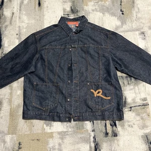 Herren Vintage 3XL Roca Wear Twill Weave Jeansjacke mit Stickerei Y2K Hip Hop - Bild 1 von 16