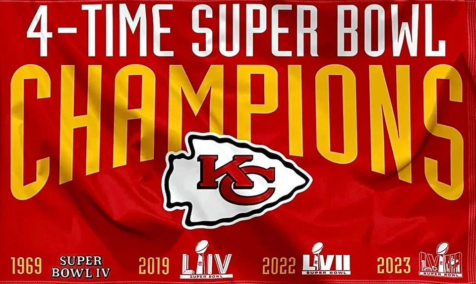 (2) Calcomanías de vinilo de los campeones del Super Bowl de Kansas City Chiefs 5x3 para autos Foto 1 de 1