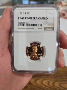 1982 S NGC PF 68 RD Ultra Cameo Proof Lincoln Cent 1C - Picture 1 of 2