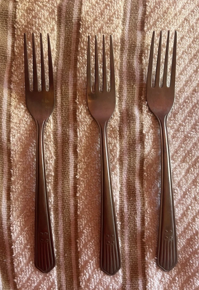 Garfo Walco ESTRELAS E TIRAS aço inoxidável 18/10 ~7” conjunto de 3 - Imagem 1 de 4