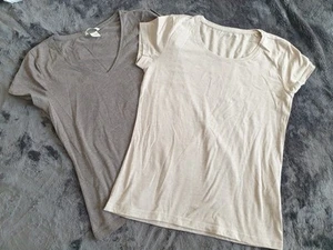2x T-Shirt Creme +Taupe M - Bild 1 von 3