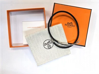 Pulsera HERMES Roulis Cuero Doble Tour Negra/Noir Sin Usar Foto 1 de 4