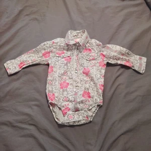 Body Cowgirl Hardware manica lunga neonato bottoni scintillanti fiori taglia 12 mo - Foto 1 di 7