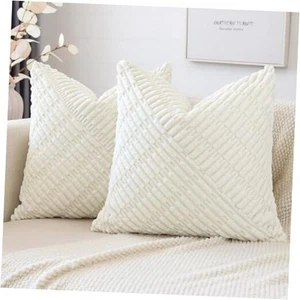 Soft Corduroy Decorative Throw Pillow Covers 18x18 Inch Farmhouse Boho Home - Picture 1 of 7